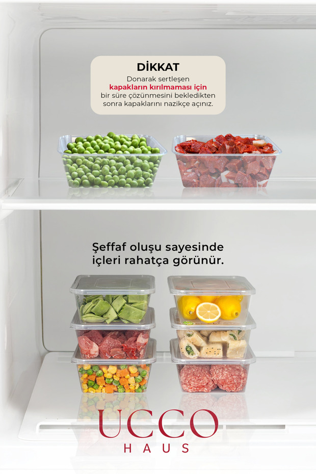 10 Adet 750ml Saklama Kabı Seti – Plastik Buzluk, Erzak, Yemek Hazırlık & Mutfak Düzenleme Kutuları - 5