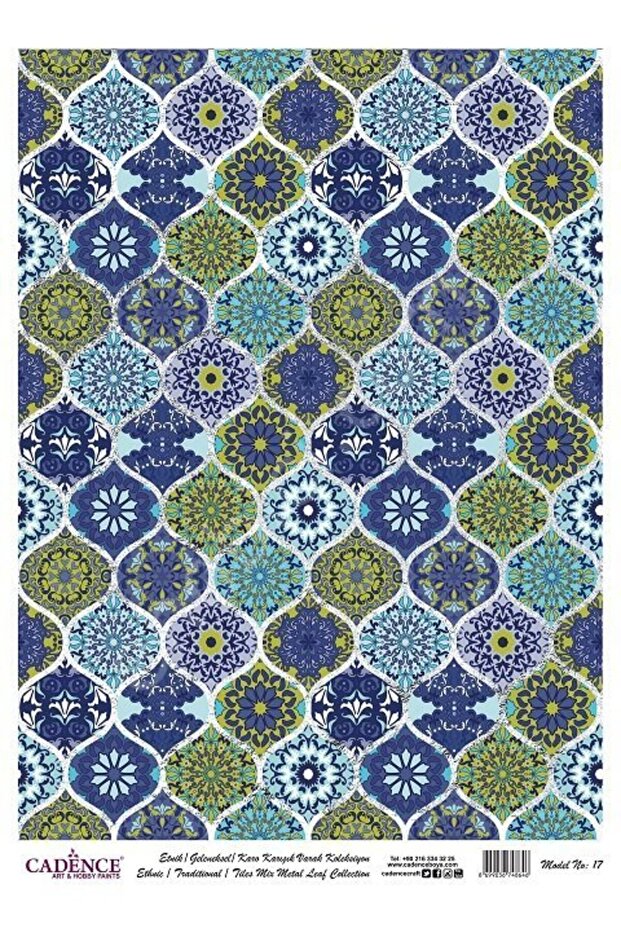 Patterned Silver Foil Brass Decoapaj Paper - Model 017