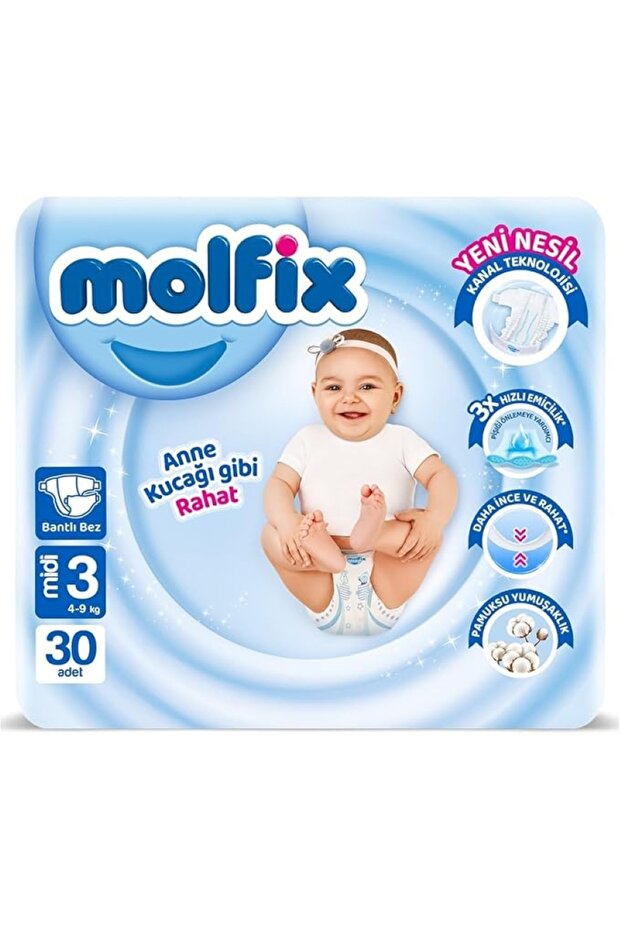 Bebek Bezi Midi 3 Numara 30 Adet - 1