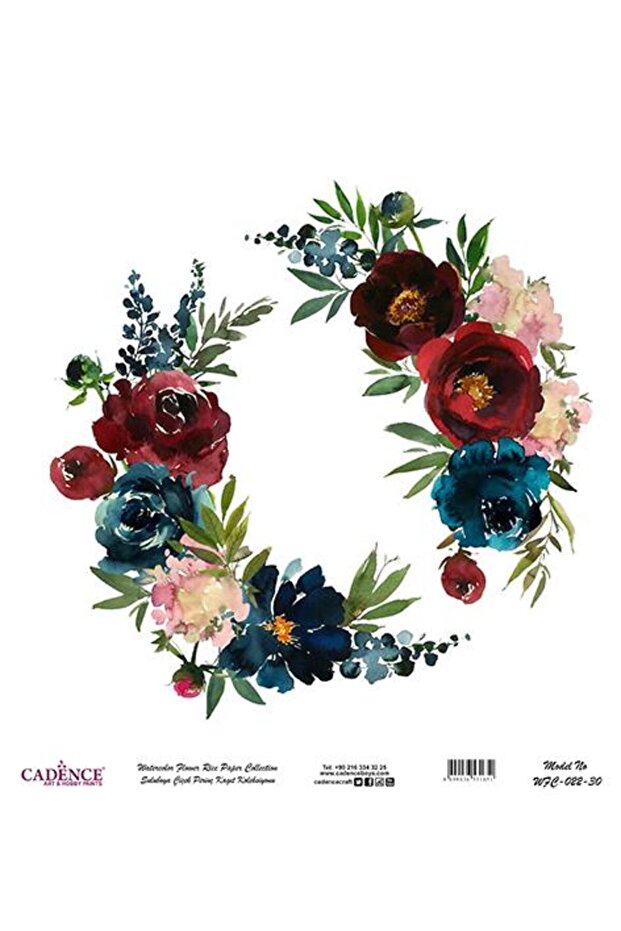 Watercolor Flower Rice Decoupage Paper - Wfc-022