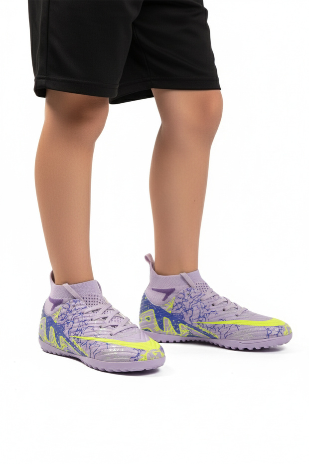 Children's Carpet Field Shoes Air 600 F with Lilac Purple Socks