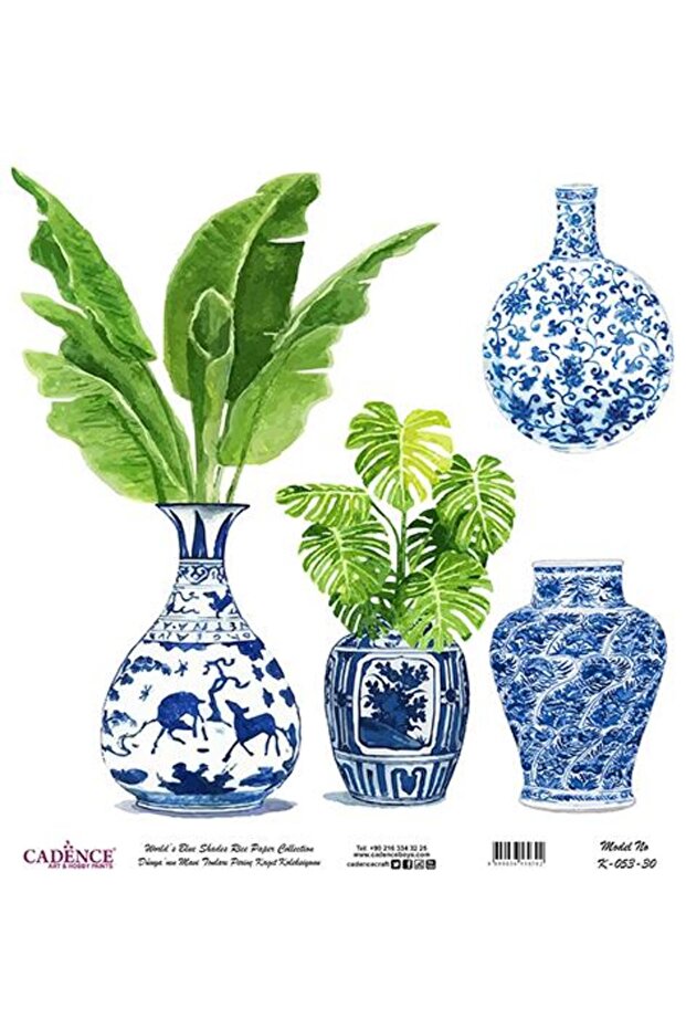 Blue Shades of the World Rice Decoupage Paper - K-053