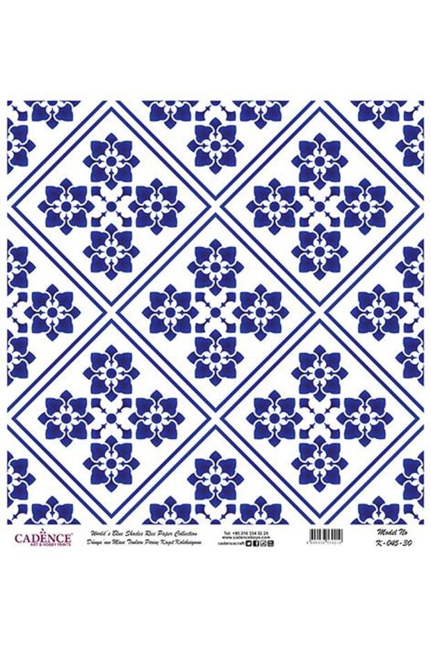 Blue Shades of the World Rice Decoupage Paper - K-045