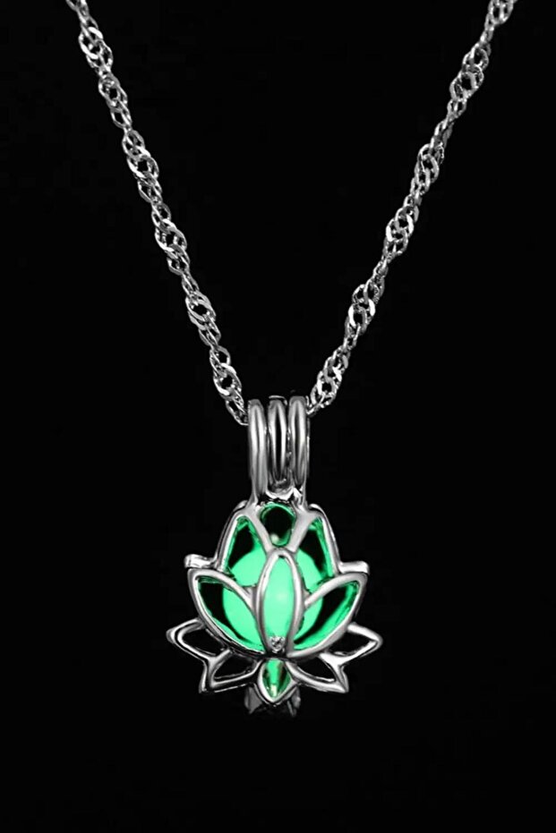 Pearl Necklace That Glows in the Night and Darkness Inside the Lotus