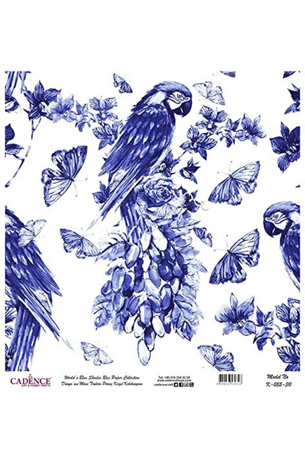 Blue Shades of the World Rice Decoupage Paper - K-055