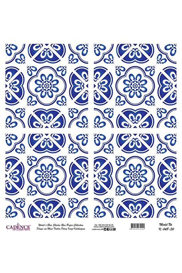 Blue Shades of the World Rice Decoupage Paper - K-048