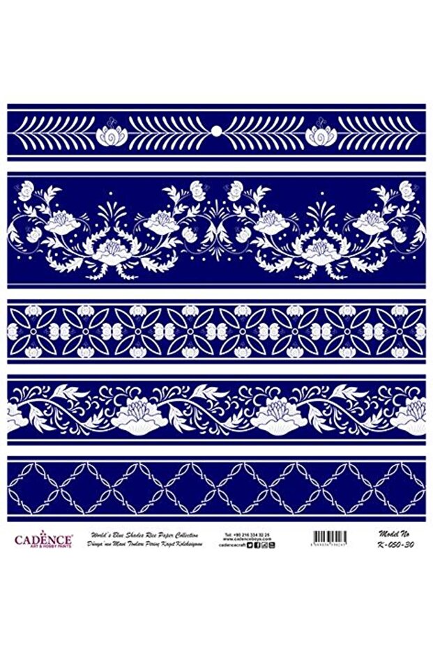 Blue Shades of the World Rice Decoupage Paper - K-050