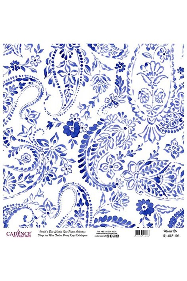 Blue Shades of the World Rice Decoupage Paper - K-027