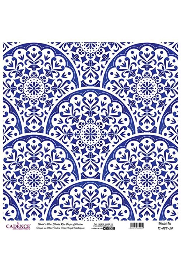 Blue Shades of the World Rice Decoupage Paper - K-029