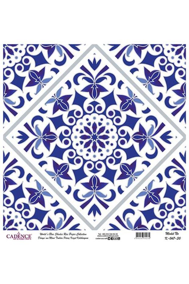 Blue Shades of the World Rice Decoupage Paper - K-047