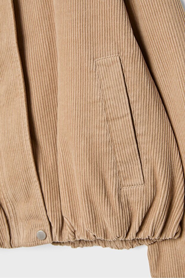 Fitilli kadife bomber ceket - 7