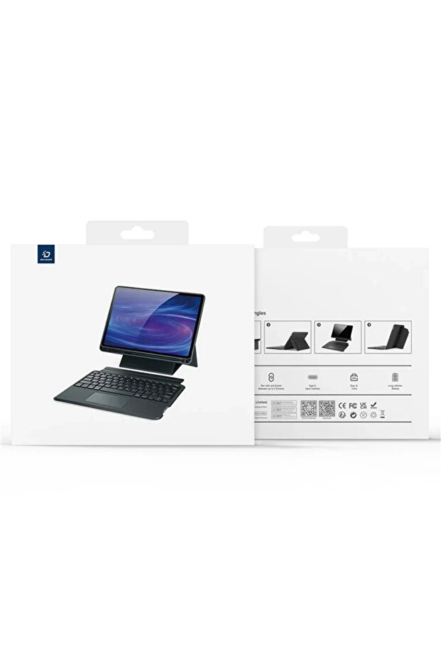 DUX DUCIS Galaxy Tab S8+ / S7+ / S7 FE İçin Ayrılabilir Bluetooth Klavye Touchpad PU Deri Kılıf-(577 - 3