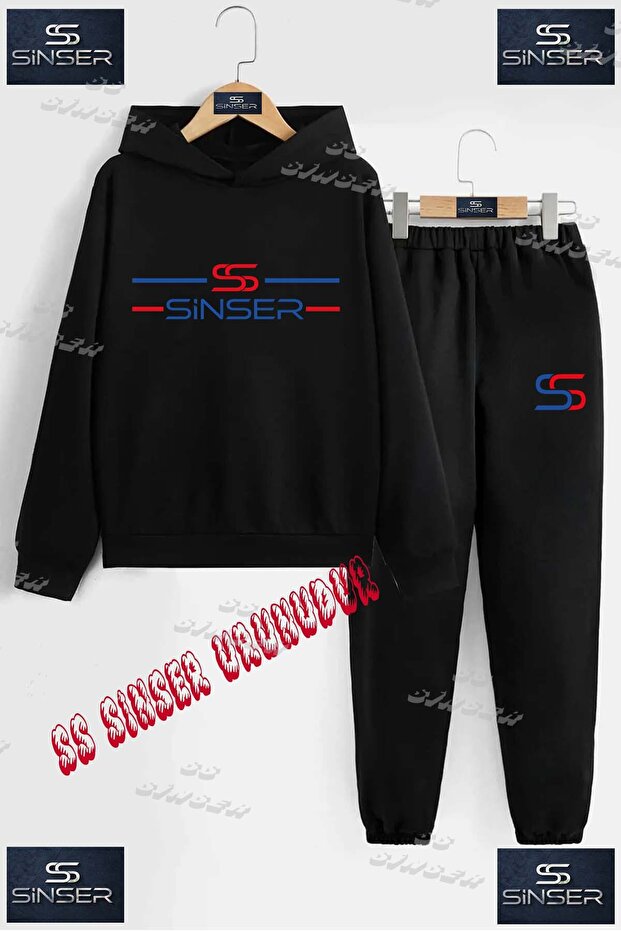 Children's Unisex Custom Printed Hoodie and Sweatpants Set with the Text: "Ss Sinser 2 Short Long Line".