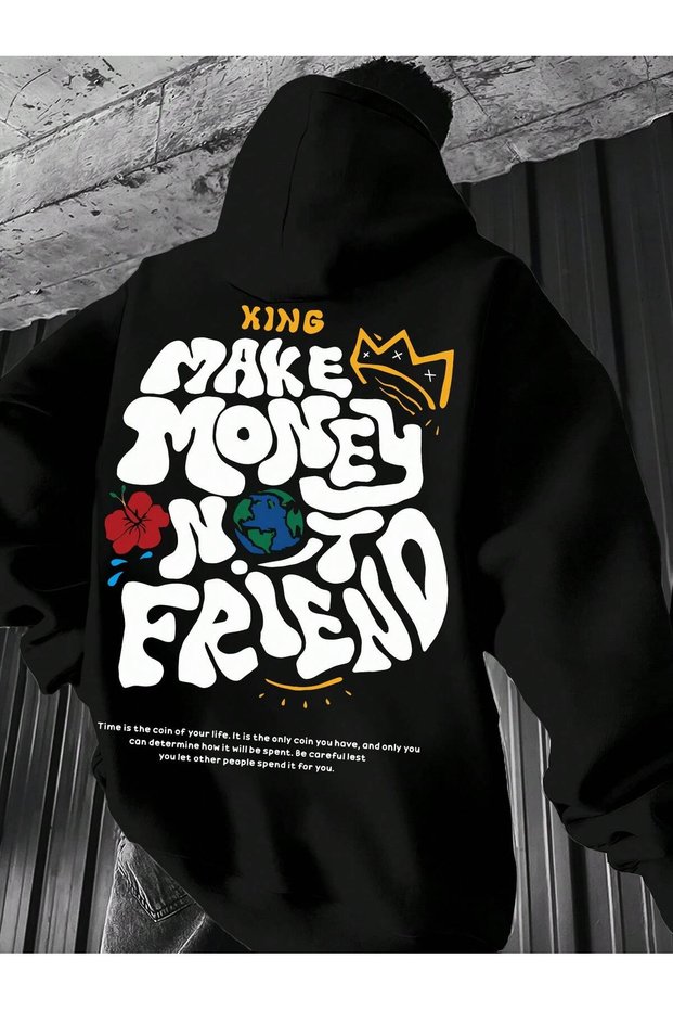 Men's Casual Loose Fit Printed Hoodie Sweatshirt, Fashionable & Stylish, Suitable for Autumn/