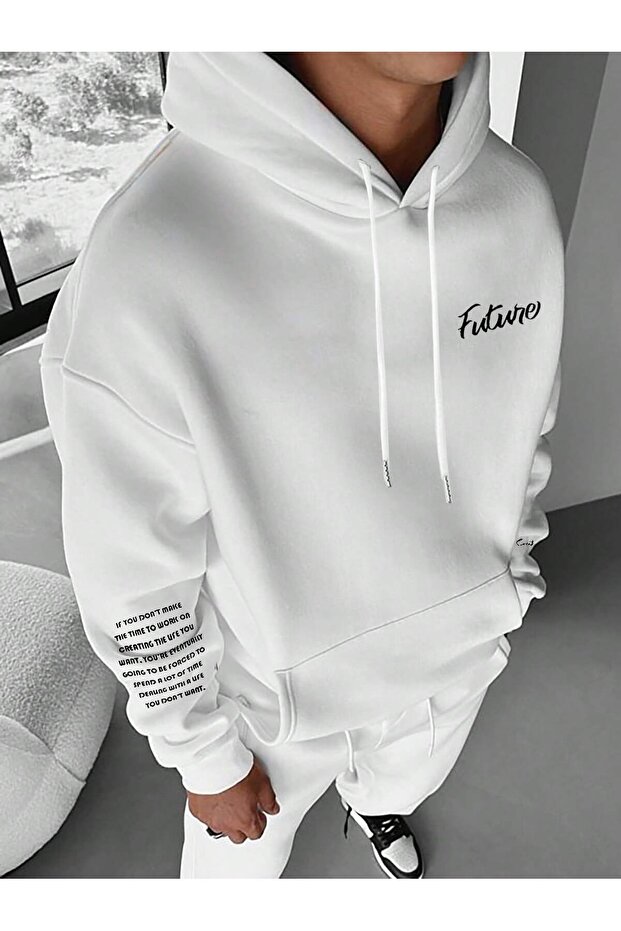 Manfinity Hypemode Men's Text Graphic Hooded Sweatshirt Vacation Graphic Long Sleeve Hoodie