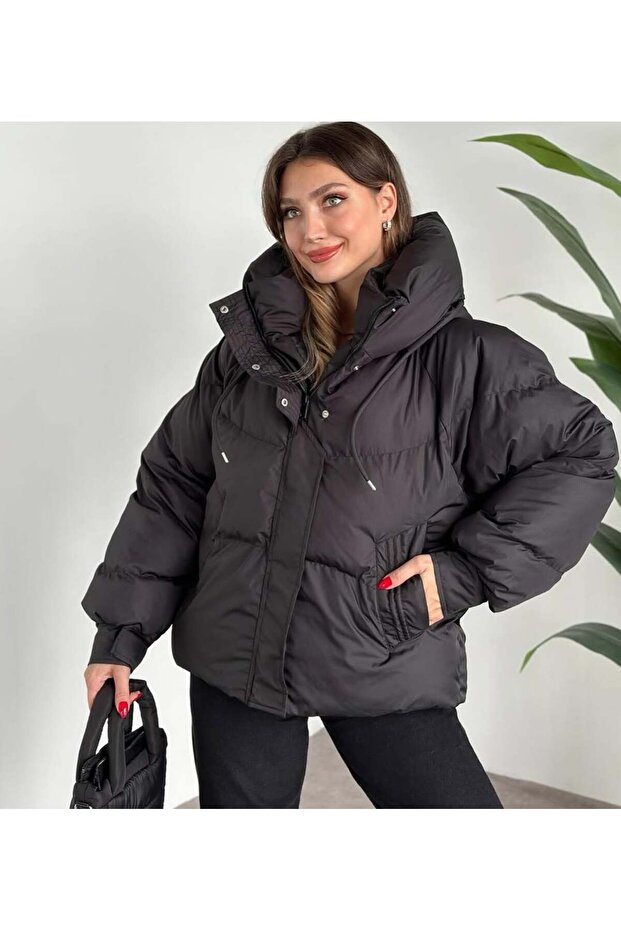 Kapşonlu şişme mont - 3