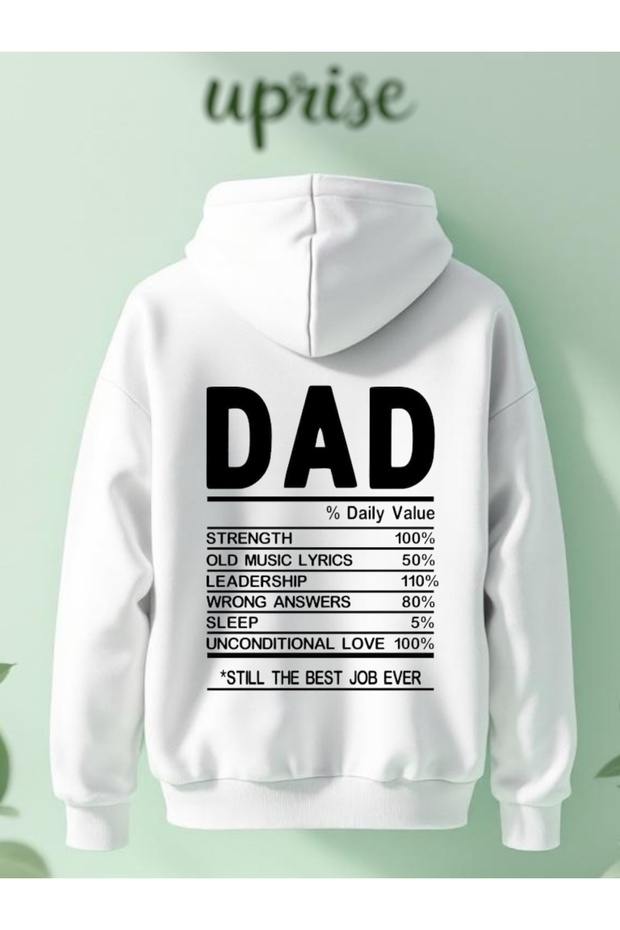 سويت شيرت من القطن بطباعة Dad Baba Arka مكون من 3 خيوط مقاس كبير