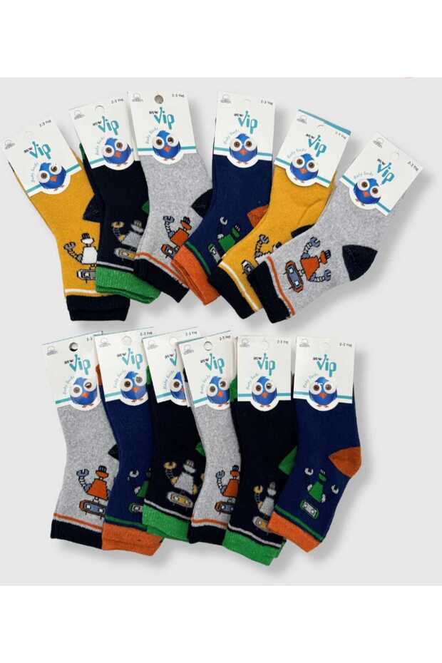 & Vip Series 6 Pairs Cotton Winter Thick Terry Baby Boy Socks