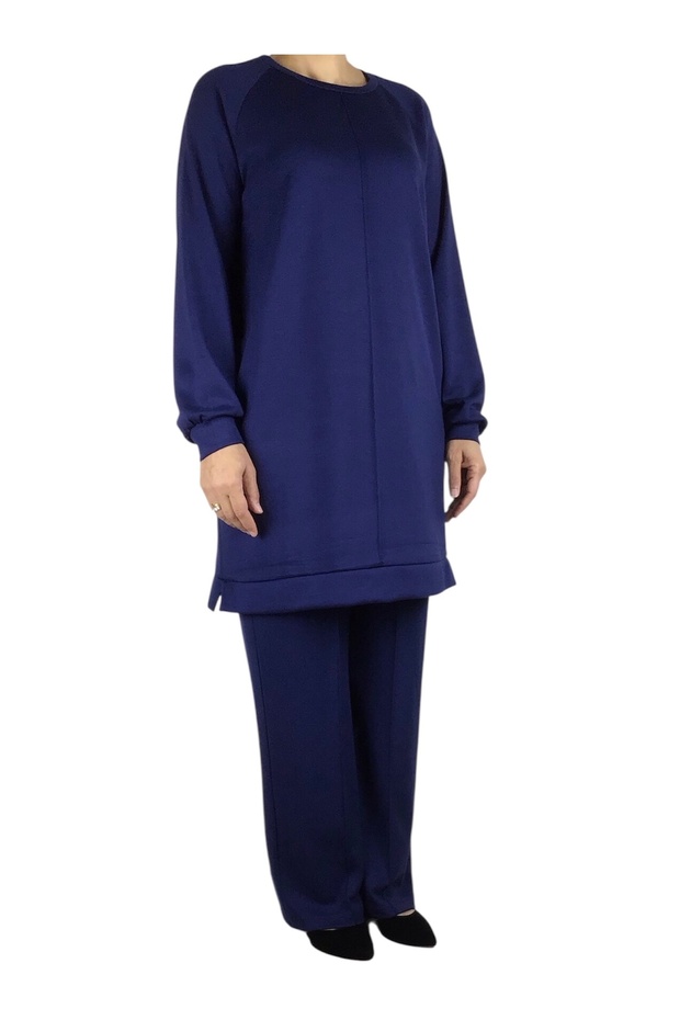 Women's Tunic with Sewn Front and Bottom Bands Pants with Elastic Waist Double Set with Sewn Front and Double Set - 3