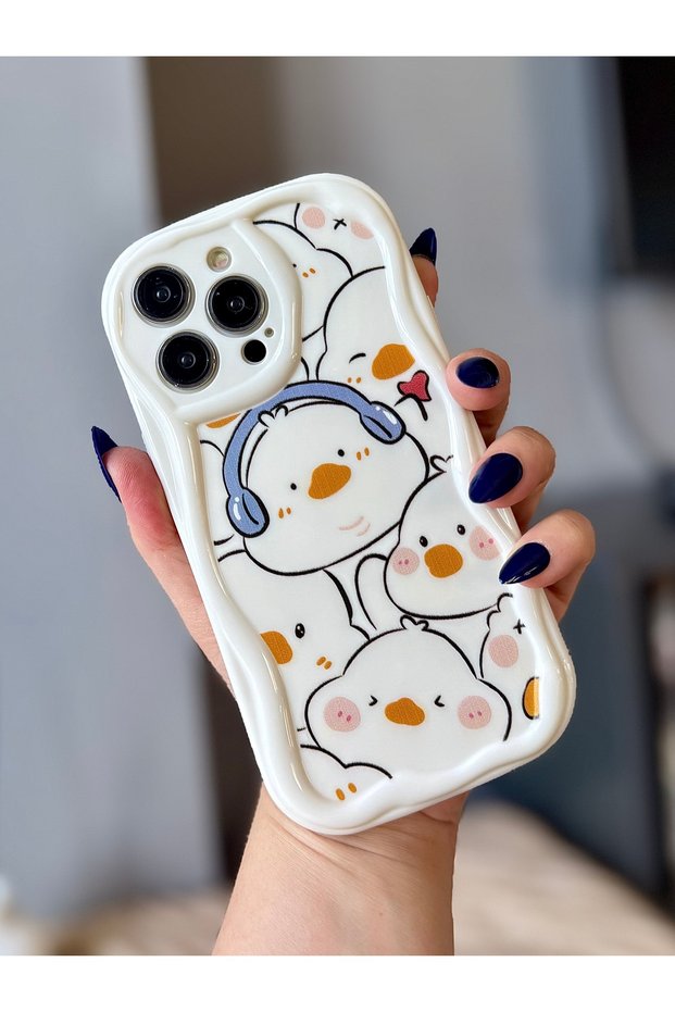 Iphone 14 promax duck patterned cream color case