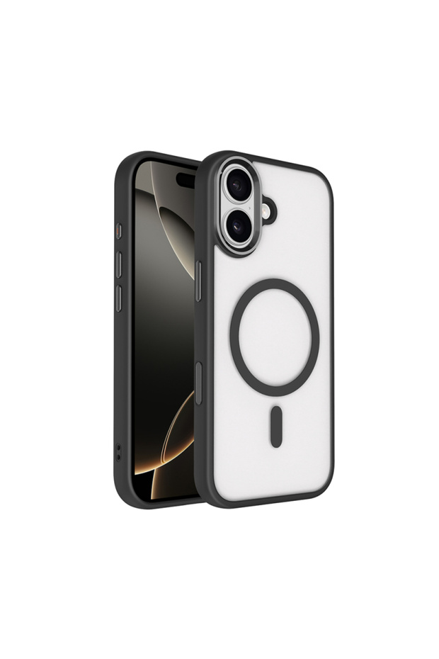 iPhone 17 Compatible Transparent Non-Yellowing Black Case with Magsafe Feature - 1