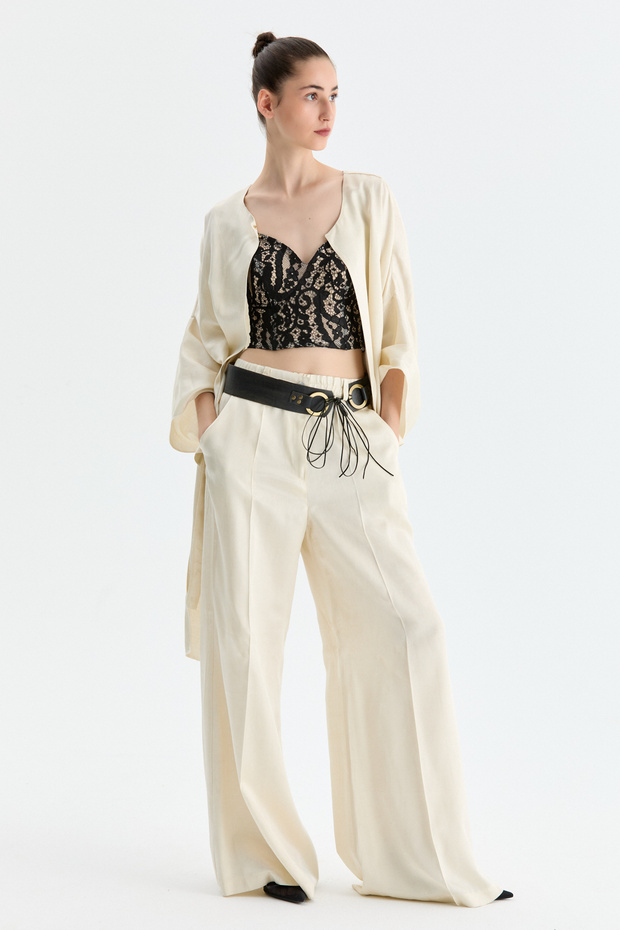 Siyah Dantelli Topcrop - 1