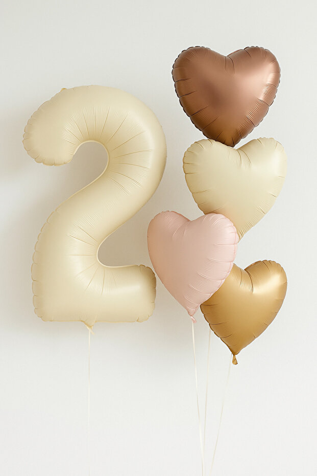 My Sea Buddy Number 2 Year Old Balloon Number Heart Balloon 5 Pieces