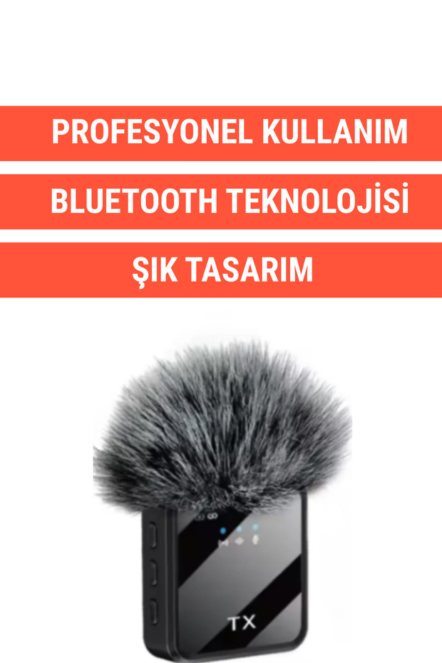 Kablosuz Yaka Mikrofonu 2 Adet Tipe-C Android,İOS Kamera Stüdyo Mikrofonu Ses Video Canlı Yayın Oyun - 2