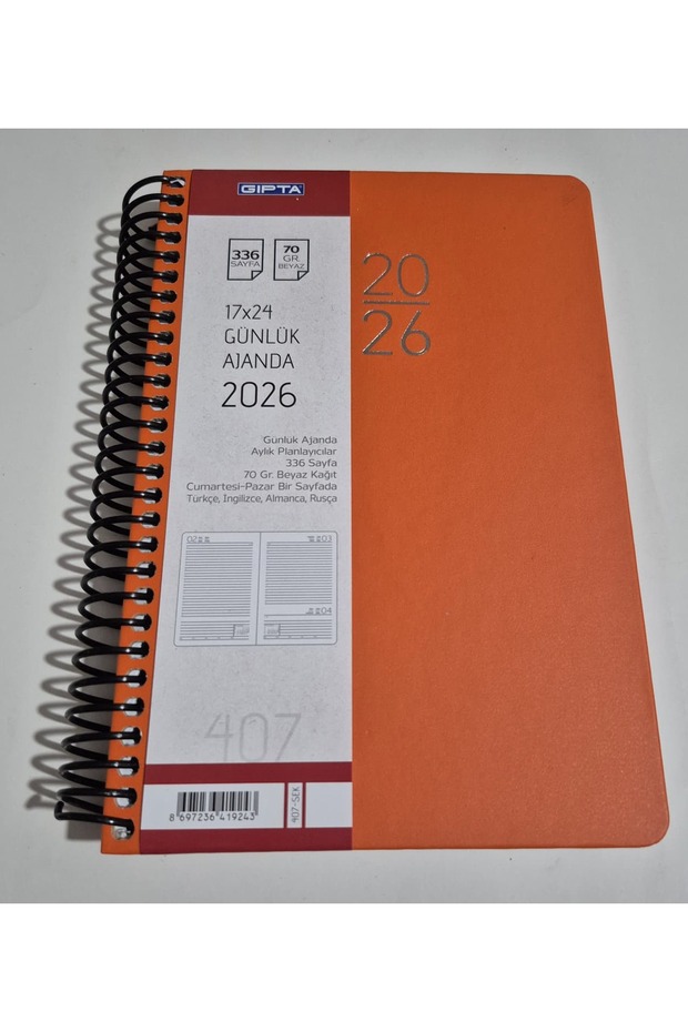 2026 Agenda 17X24 Daily Agenda 407_Sek Orange