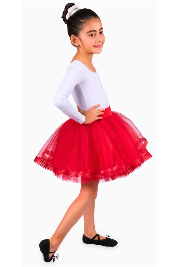 Girl's Red Tutu Tulle Skirt Costume Skirt