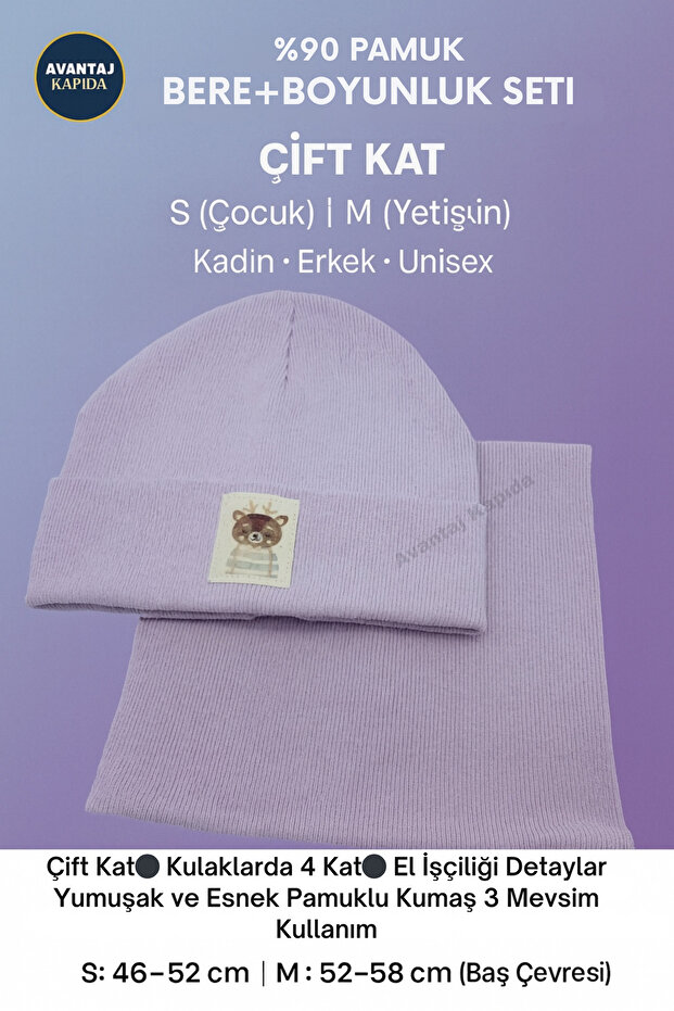 Ribana Pamuklu Bere Boyunluk Seti - 2