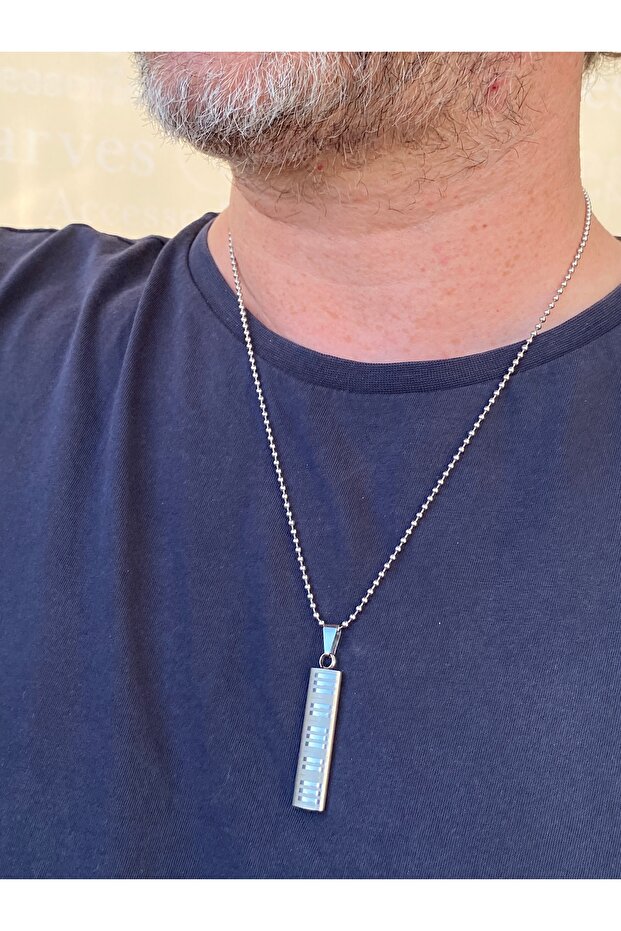 Steel Ball Chain Necklace Piano Men's Necklace