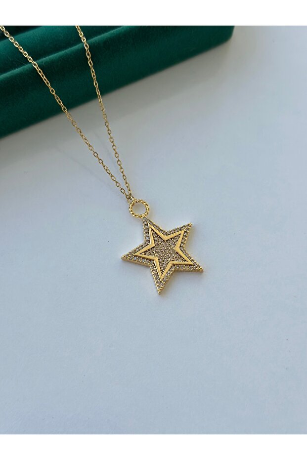 VİP Zirkon Taşlı Çelik Kolye - 2