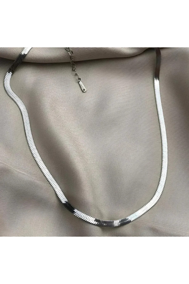 Steel Silver Color Italian Chain Necklace - Unisex, Stylish and Durable Design