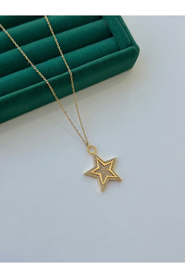 VİP Zirkon Taşlı Çelik Kolye - 3