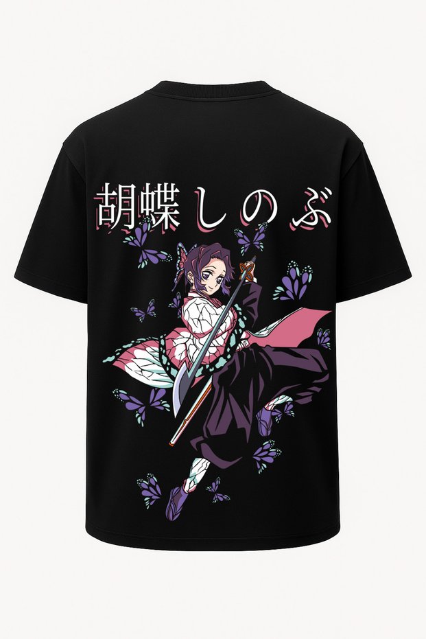 Oversize Shinobu Kocho Demon Slayer Printed T-Shirt - Large Print - Wide Cut
