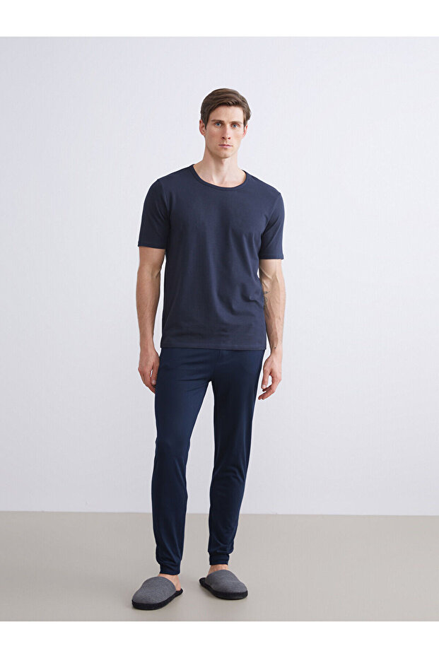 Lacivert Standart Kalıp Erkek Pijama Alt W52633Z8 - 1
