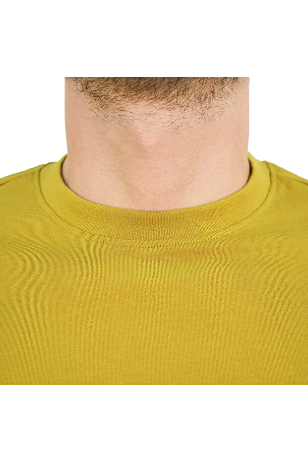 تي شيرت رجالي قطني بياقة دائرية وقصة ضيقة وأكمام قصيرة - 3