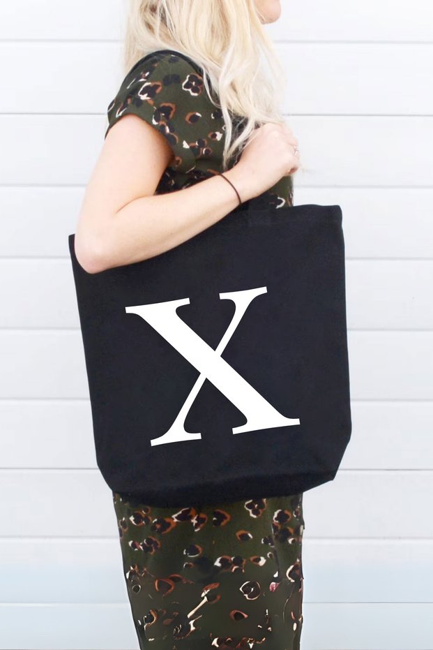 Name Initials Printed Women's Shoulder Bag - Special Day, Birthday Gift Bag - Gift Wrapped