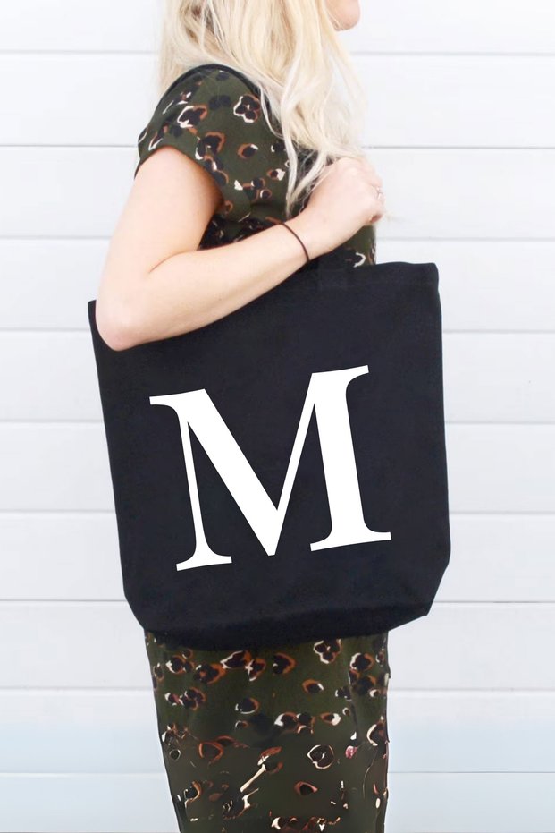 Name Initials Printed Women's Shoulder Bag - Special Day, Birthday Gift Bag - Gift Wrapped