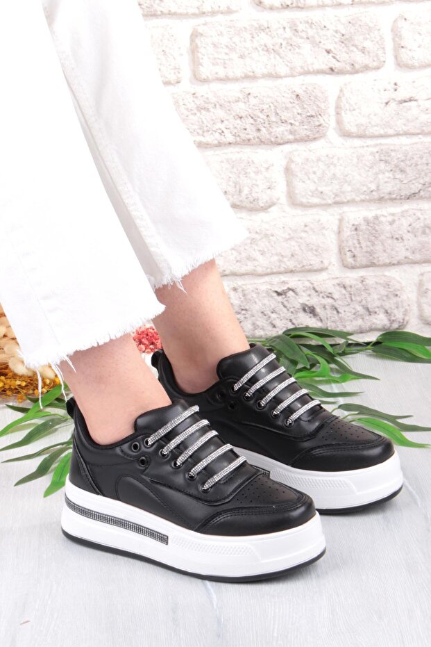 07319 Flet Stone Accessory Lace-Up Thick Sole Sneaker Women's Shoes