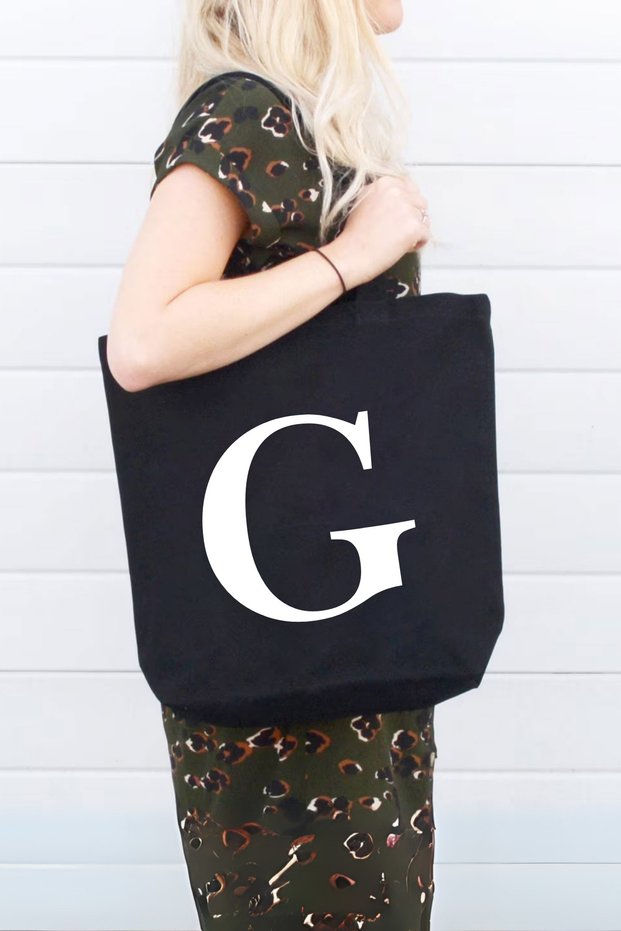 Name Initials Printed Women's Shoulder Bag - Special Day, Birthday Gift Bag - Gift Wrapped