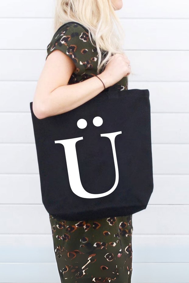 Name Initials Printed Women's Shoulder Bag - Special Day, Birthday Gift Bag - Gift Wrapped
