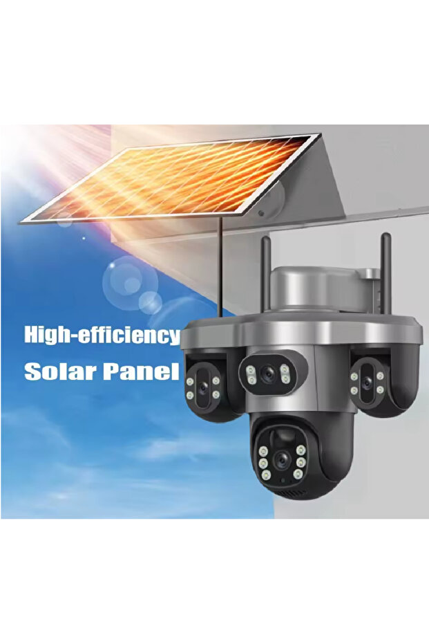 Triple Surveillance Camera with All 3 Rotating Cameras in the App, WiFi, Gray - 3
