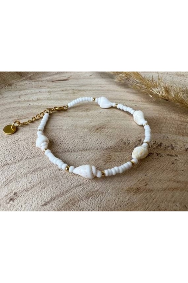 White Bracelet with Seashell - 1