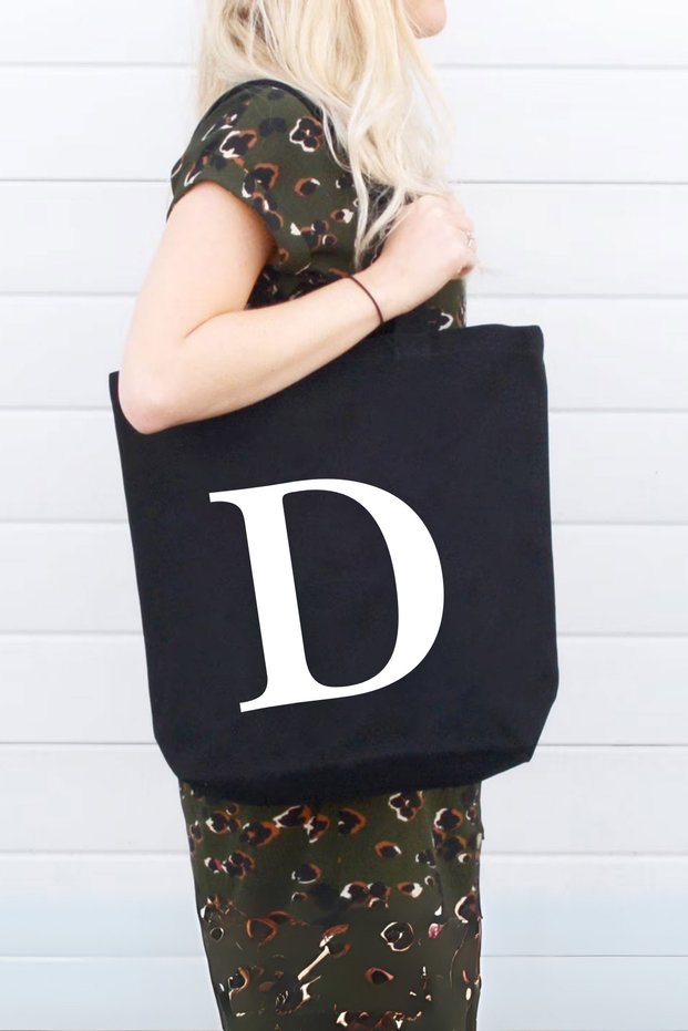 Name Initials Printed Women's Shoulder Bag - Special Day, Birthday Gift Bag - Gift Wrapped