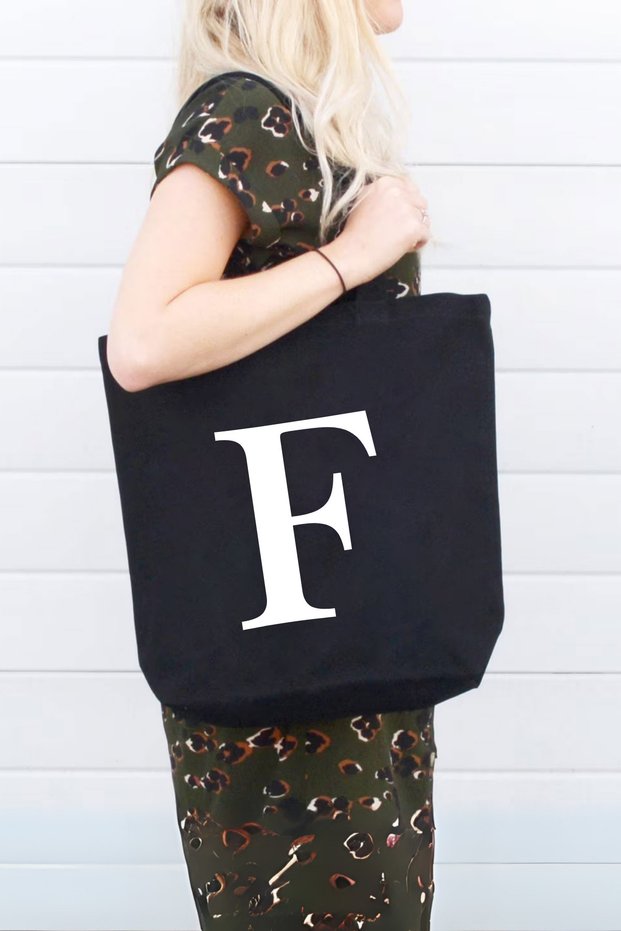 Name Initials Printed Women's Shoulder Bag - Special Day, Birthday Gift Bag - Gift Wrapped