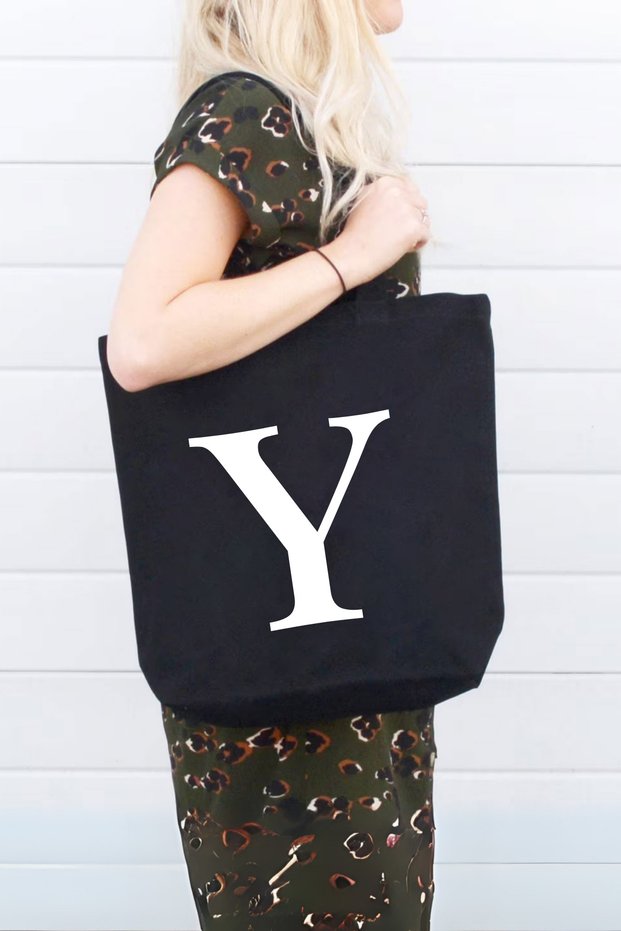Name Initials Printed Women's Shoulder Bag - Special Day, Birthday Gift Bag - Gift Wrapped