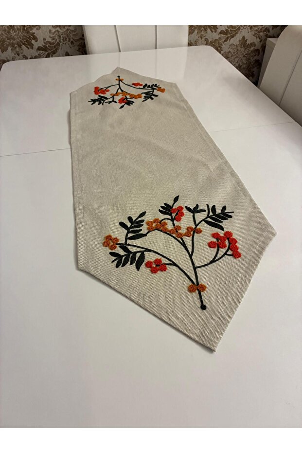 Punch Embroidered Decorative Runner – Bohemian Style Tableware and Presentation Cover 1 Piece