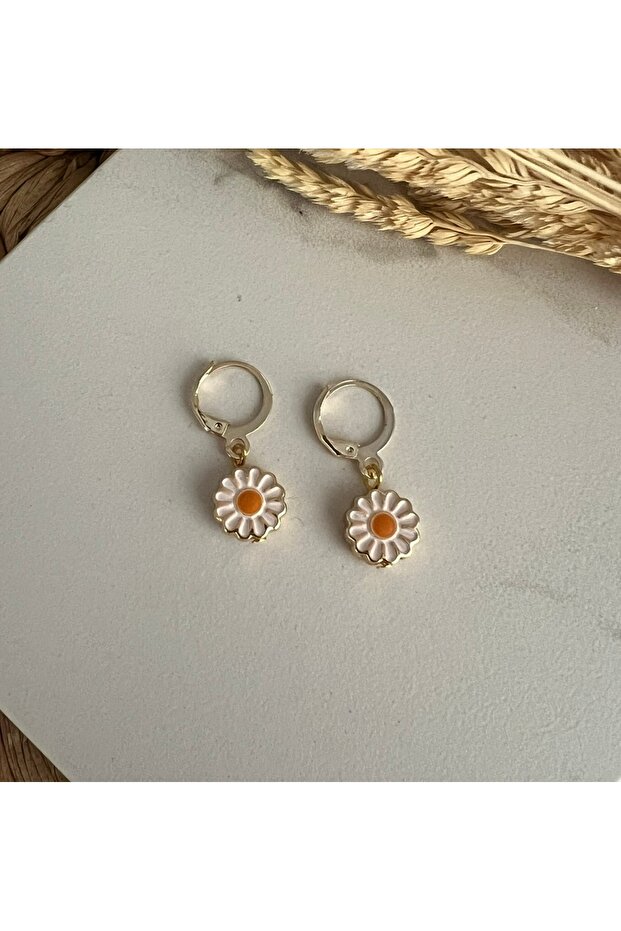 Daisy Dangle Hoop Earrings - 2